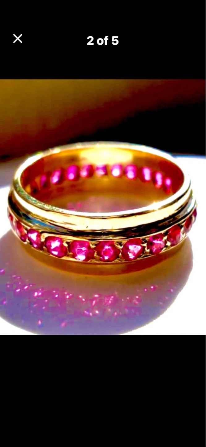 ❤️14k Gold Eternity Ring with 28 Ruby Stones