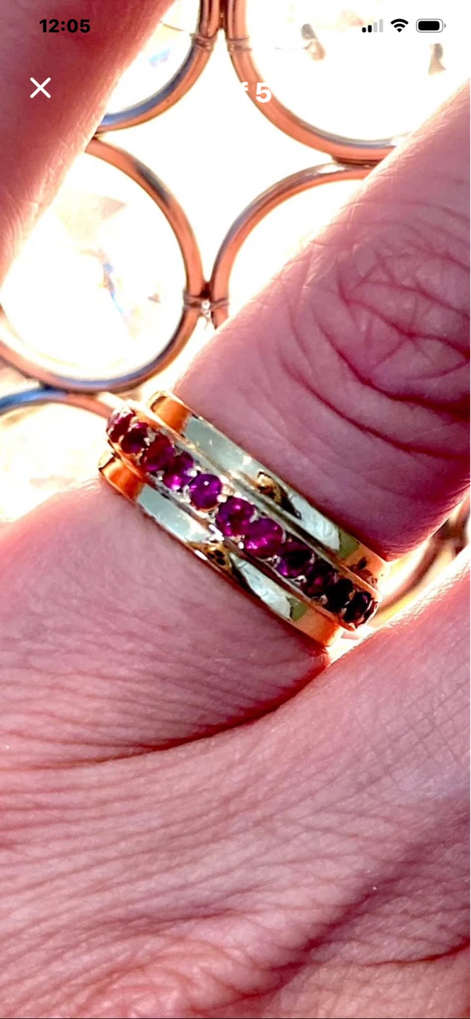 ❤️14k Gold Eternity Ring with 28 Ruby Stones - photo 3
