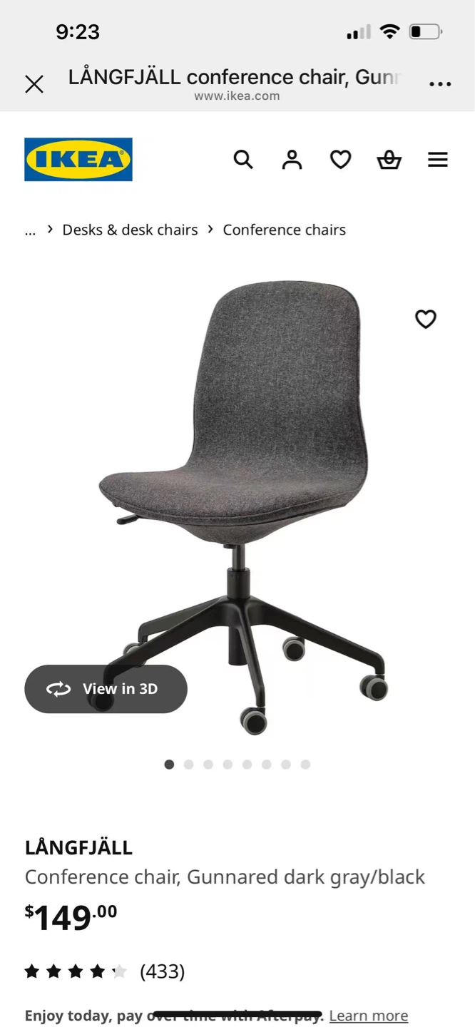 IKEA LÄNGFJÄLL Conference Chair, Gunnarad Dark Gray - photo 4