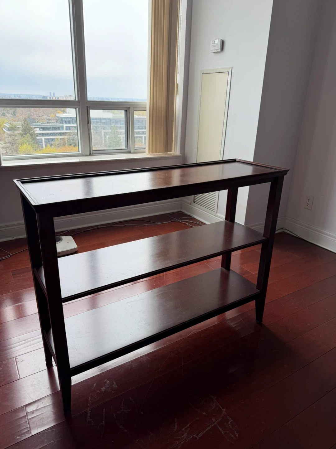 Dark Wood 3-Shelf Console Table