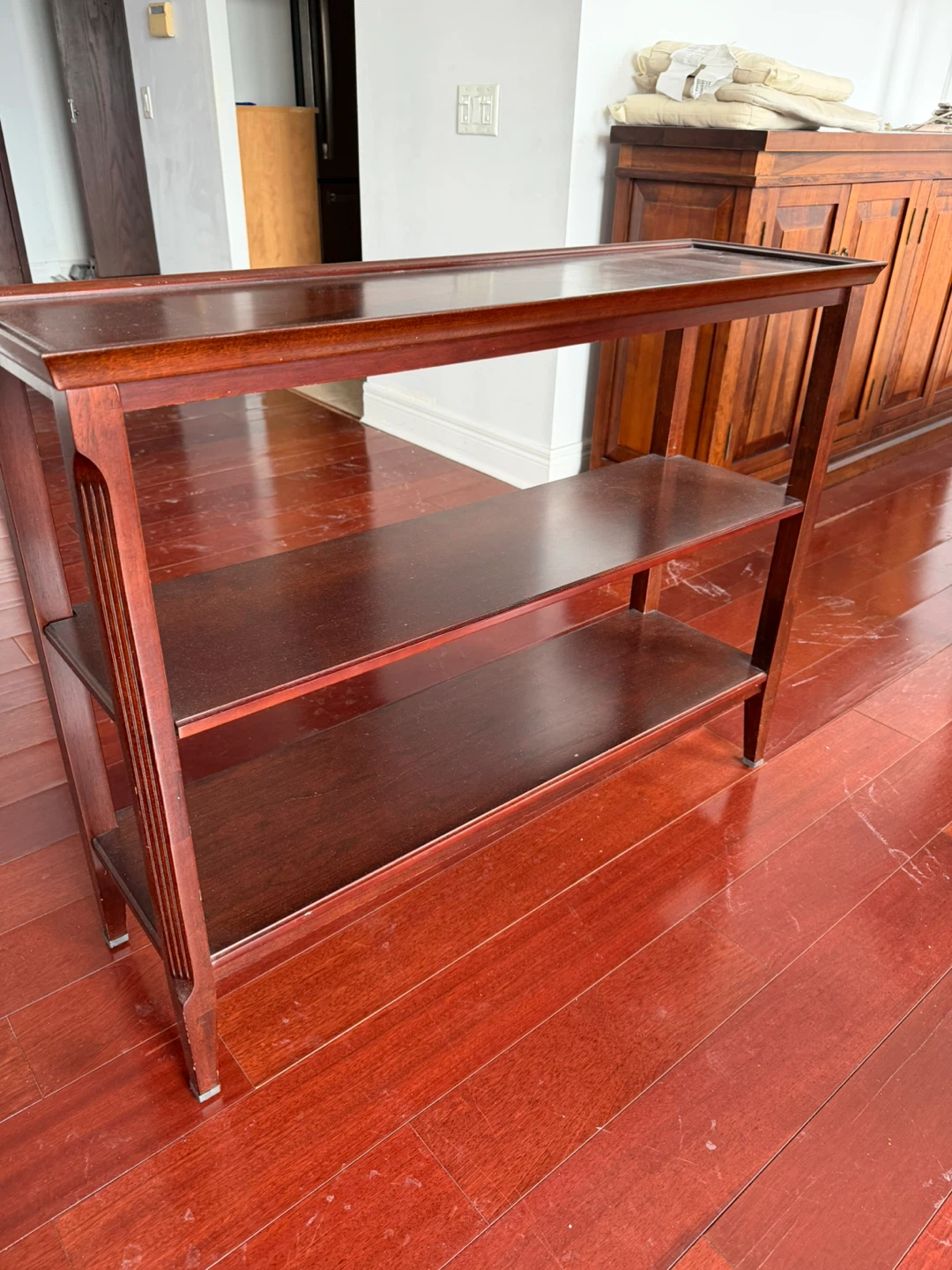 Dark Wood 3-Shelf Console Table - photo 3