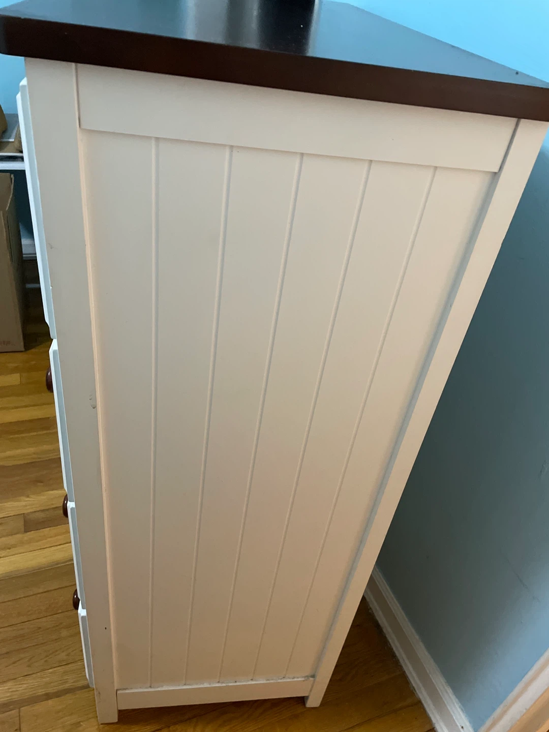 White Dresser with Dark Wood Top - photo 3