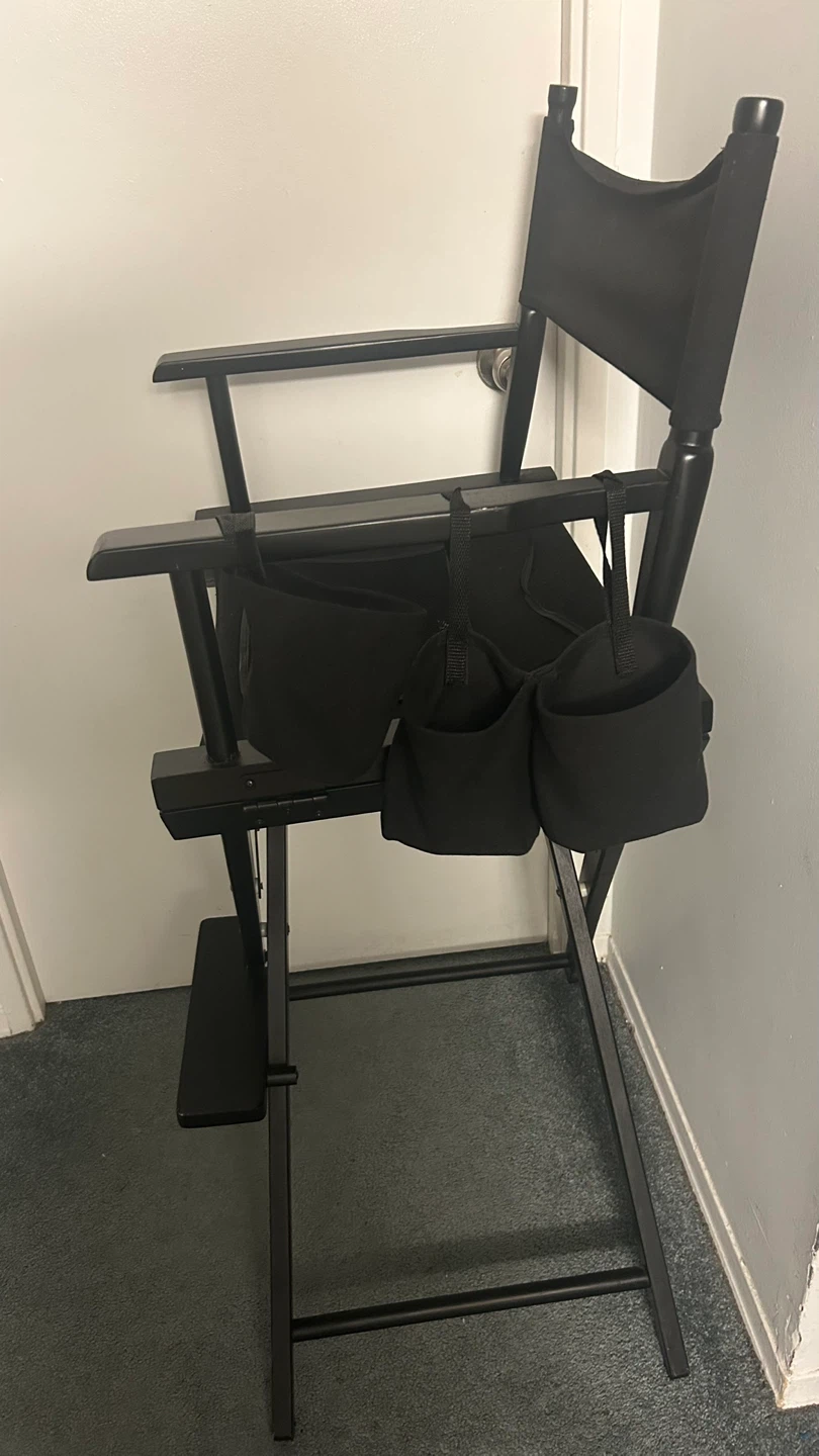 Black Director's Chair with Storage Pockets - photo 3