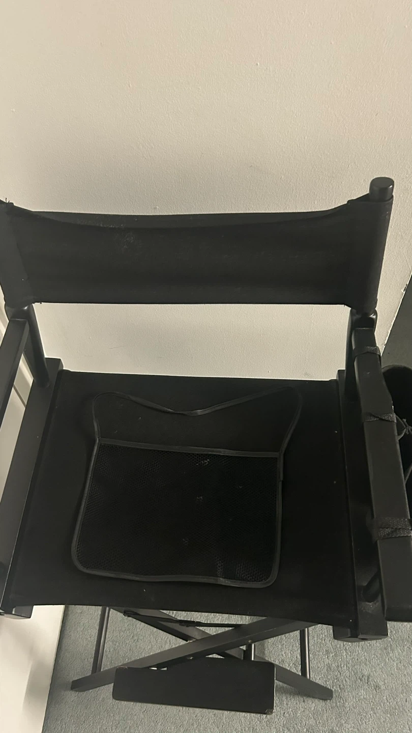 Black Director's Chair with Storage Pockets