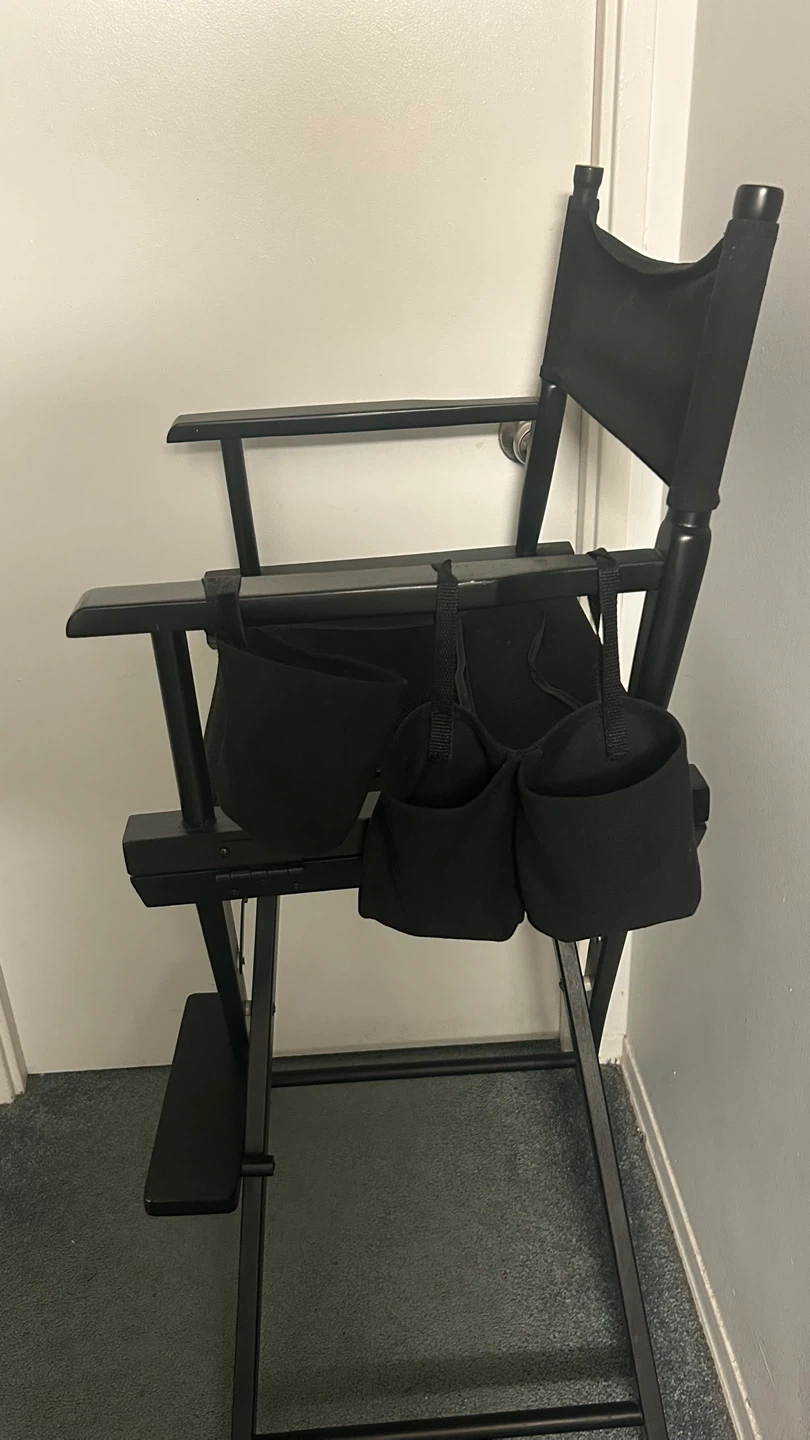 Black Director's Chair with Storage Pockets - photo 2
