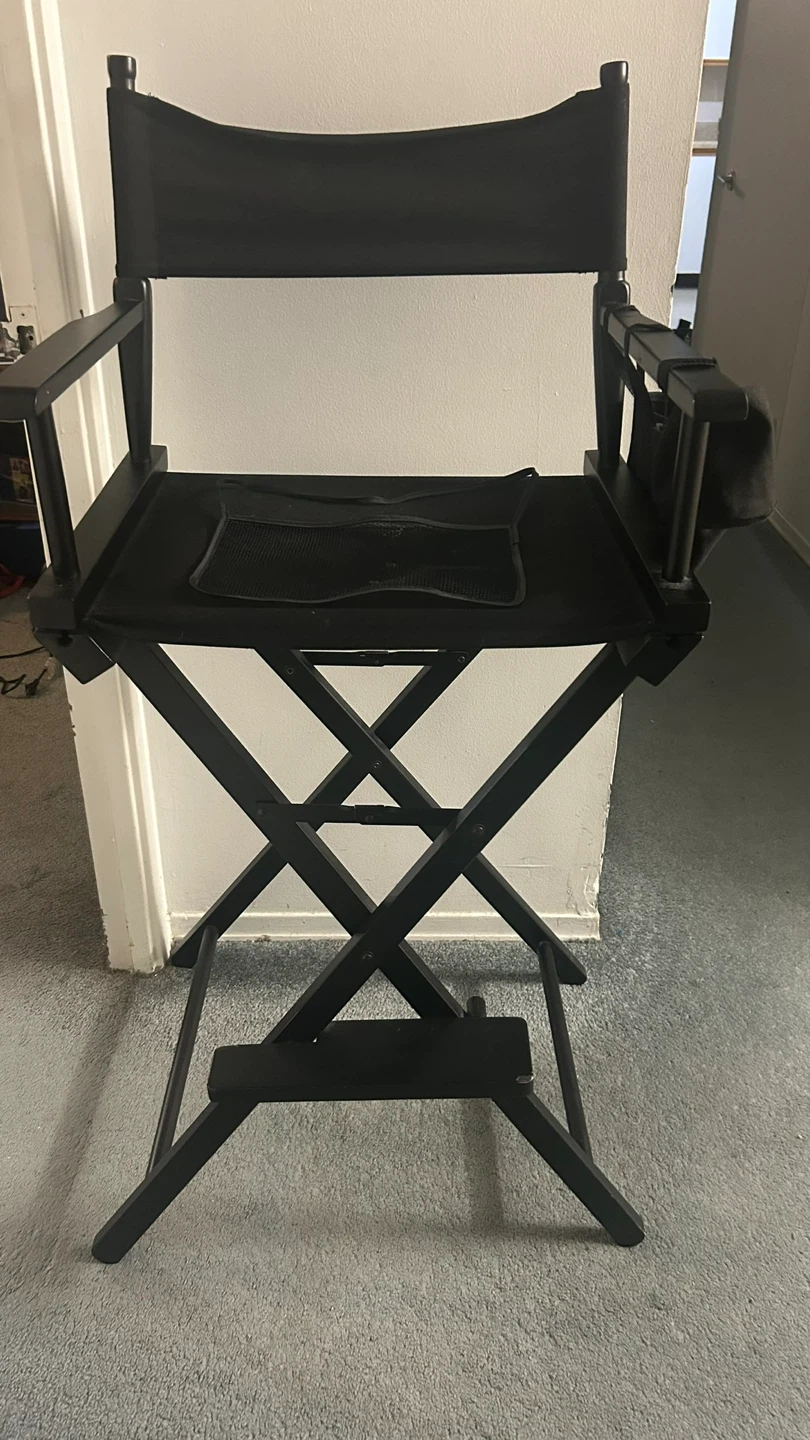 Black Director's Chair with Storage Pockets - photo 4