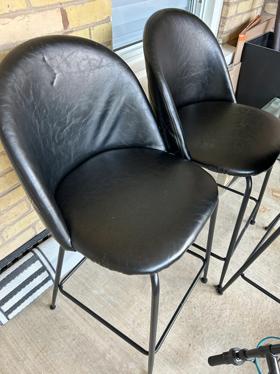 4 Black Faux Leather Bar Stool - photo 3