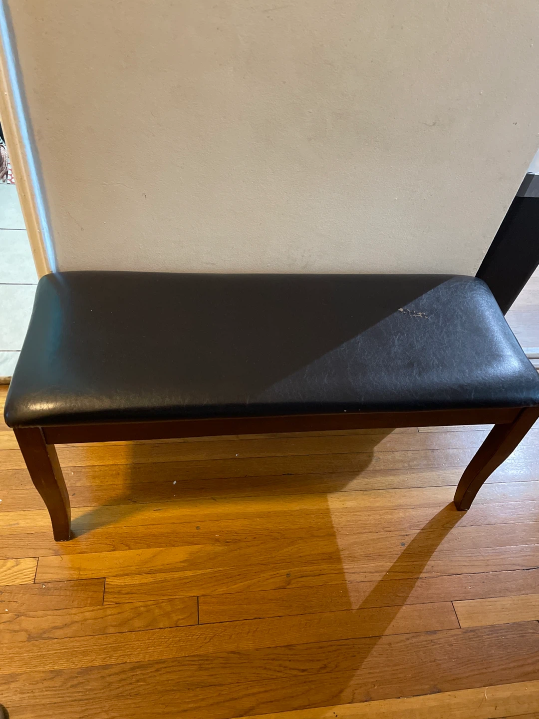 Dark Brown Padded Piano Bench