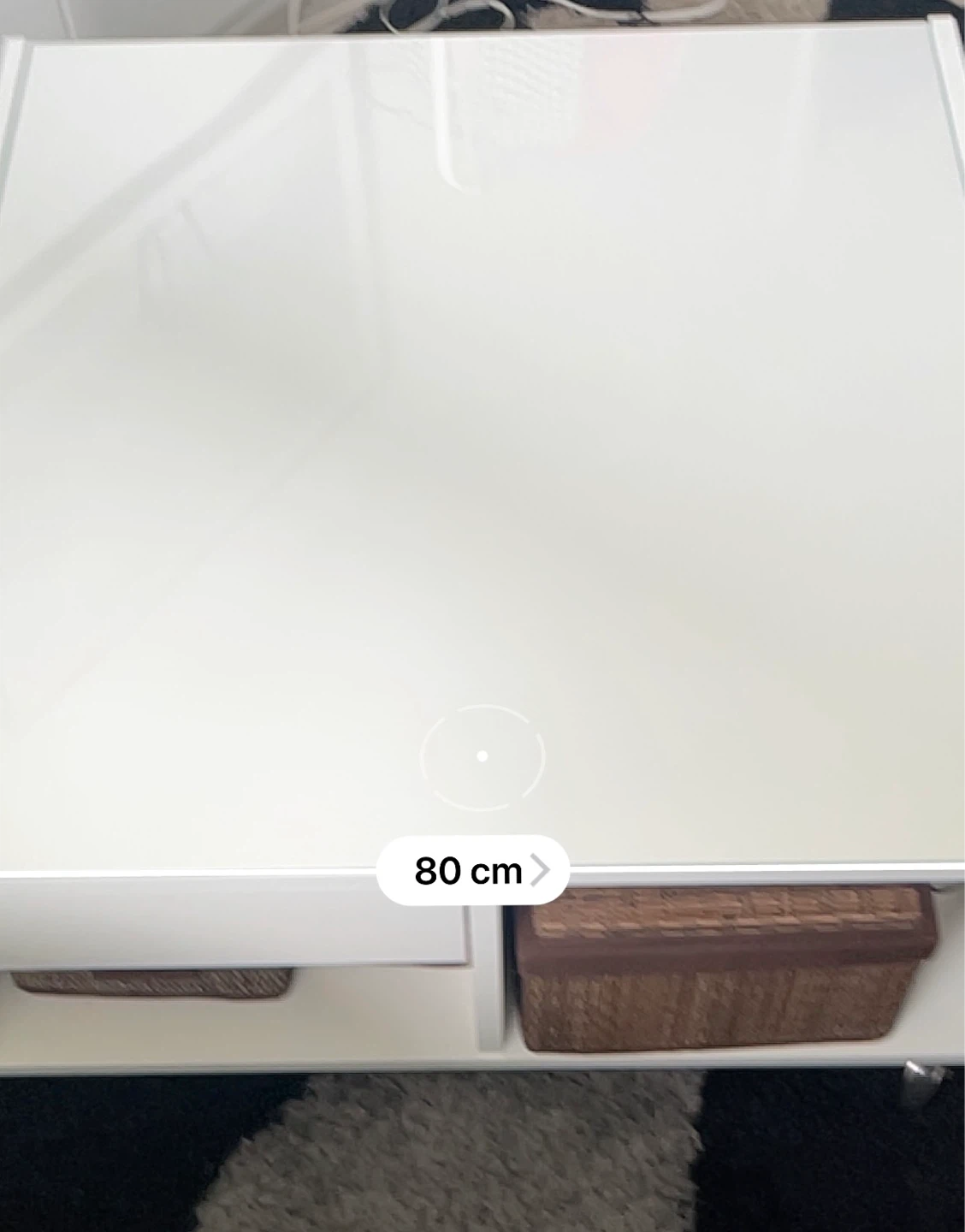 Ikea White Coffee Table with Glass Top and Storage - photo 4