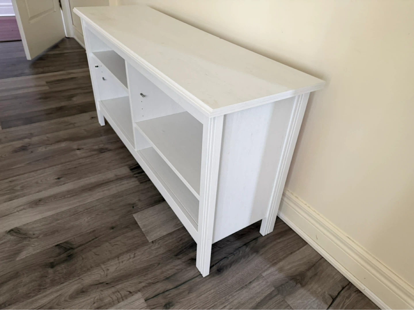 White TV Stand with Shelves - photo 3