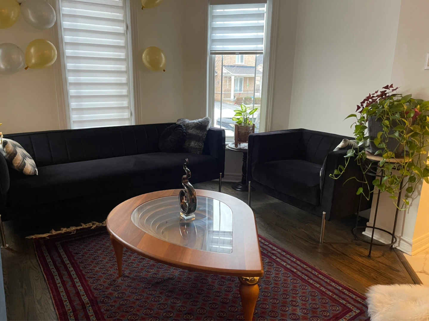 Black Velvet Sofa - photo 2