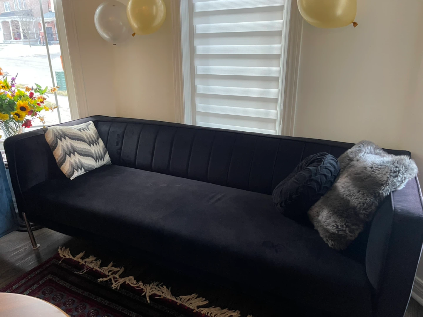 Black Velvet Sofa - photo 3
