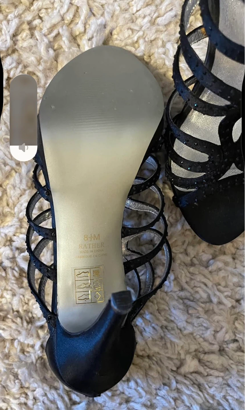 Black Beaded Strappy Heels - photo 3