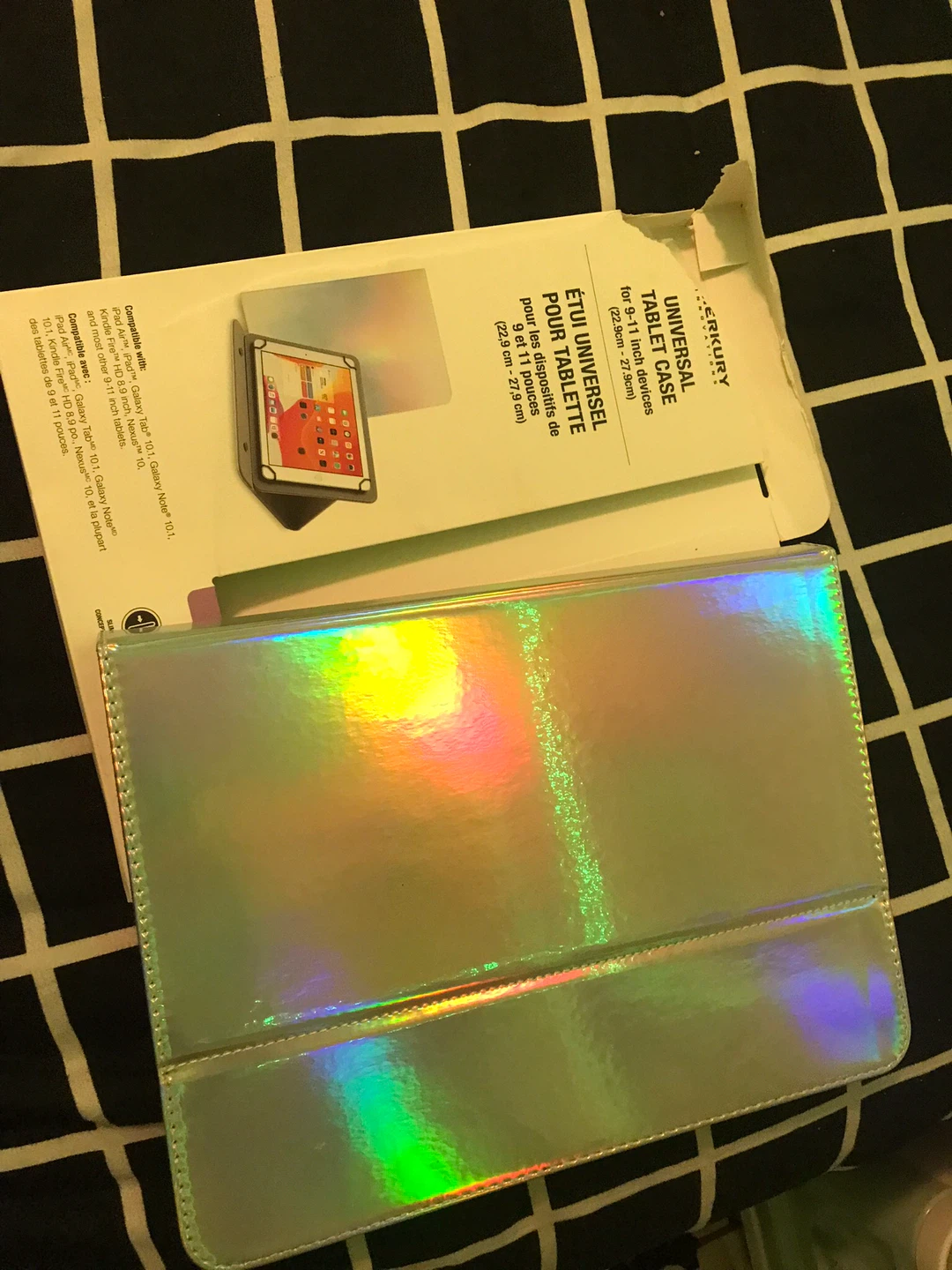 Universal Tablet Case 9-11 inch Silver Iridescent