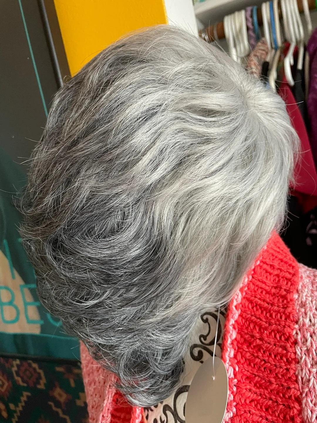Layered Short Silver Grey Wig