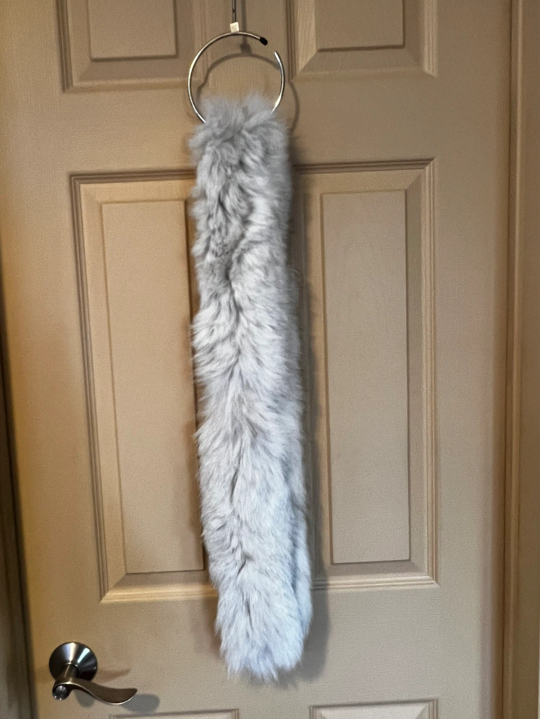 White Real Fur Scarf - photo 2