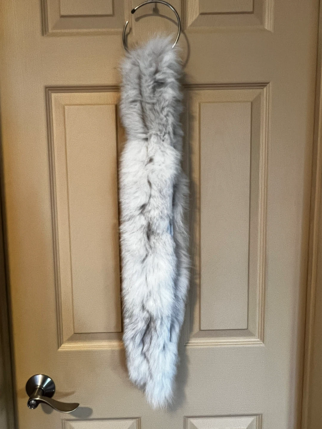 White Real Fur Scarf