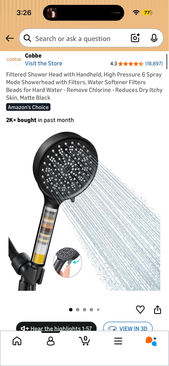 Cobbe Filtered Shower Head - Matte Black - photo 2