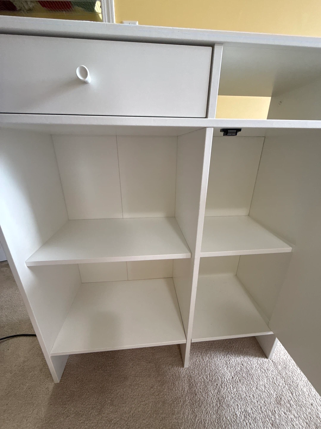White Cube Storage Unit with Drawer and Cabinet - photo 5