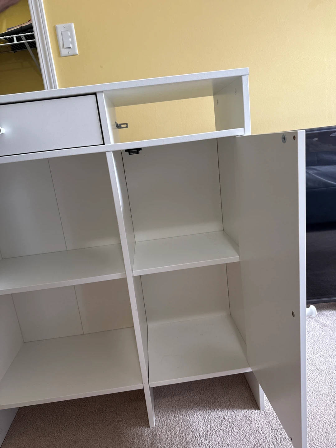 White Cube Storage Unit with Drawer and Cabinet - photo 4