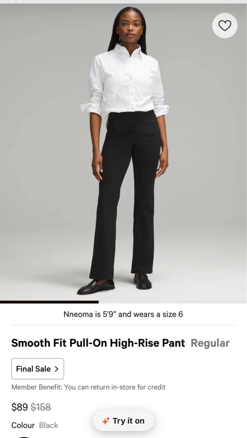 Lululemon Smooth Fit Pull-On High-Rise Pants - Espresso - Size 8
