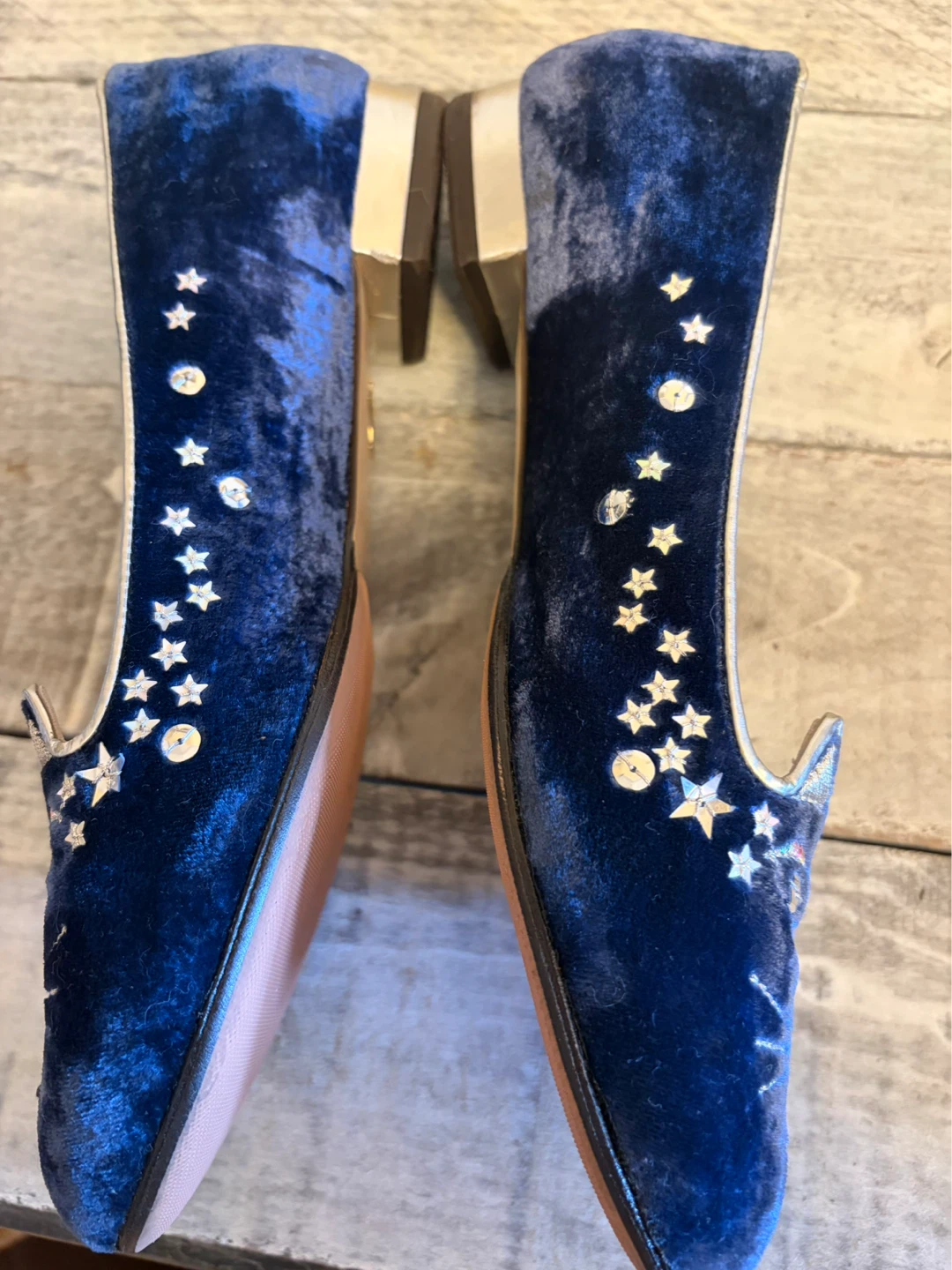 Charlotte Olympia Velvet Cat & Star Flats Size 38 - photo 5