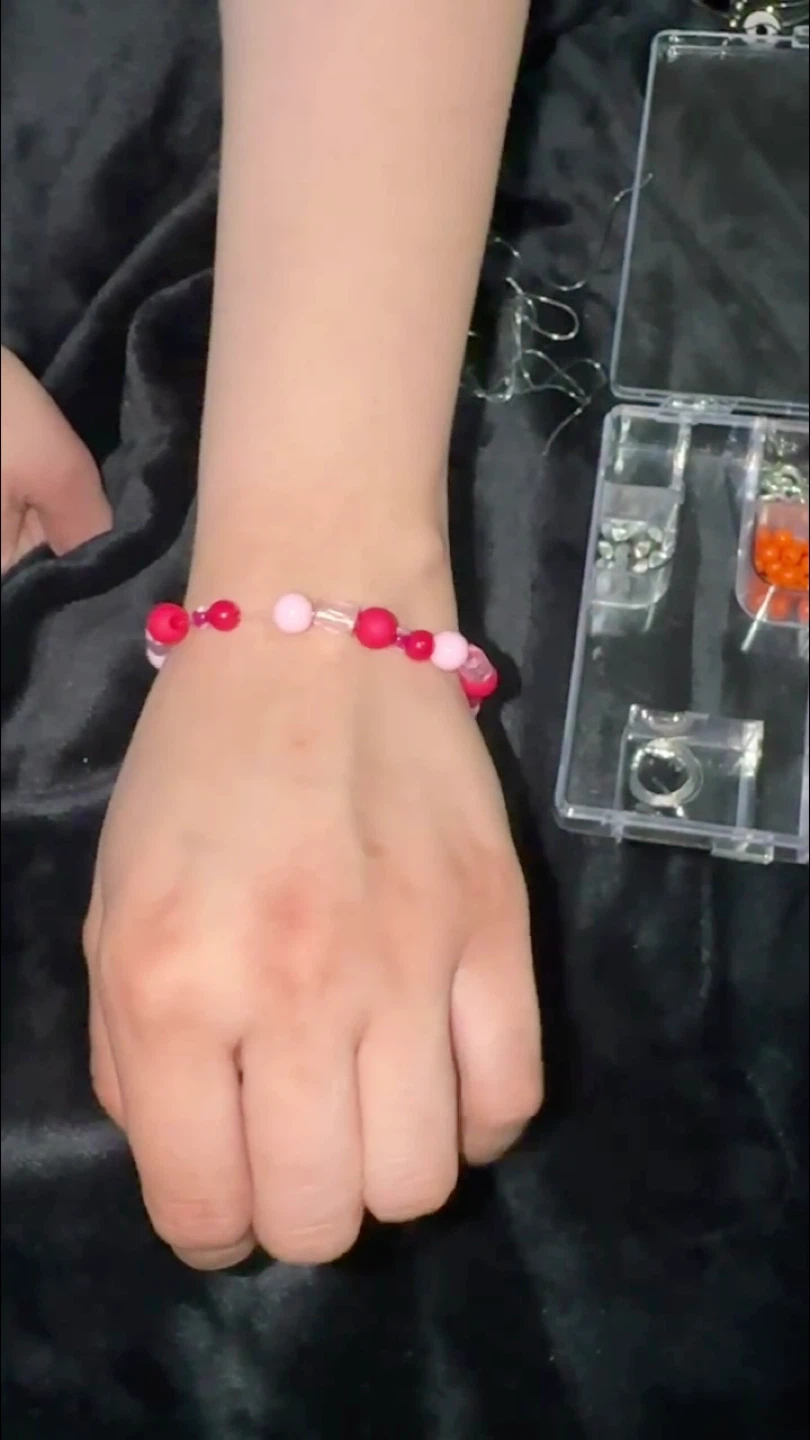Handmade Beaded Bracelet 💖 Pink & Red | Custom Sizes Available - photo 2