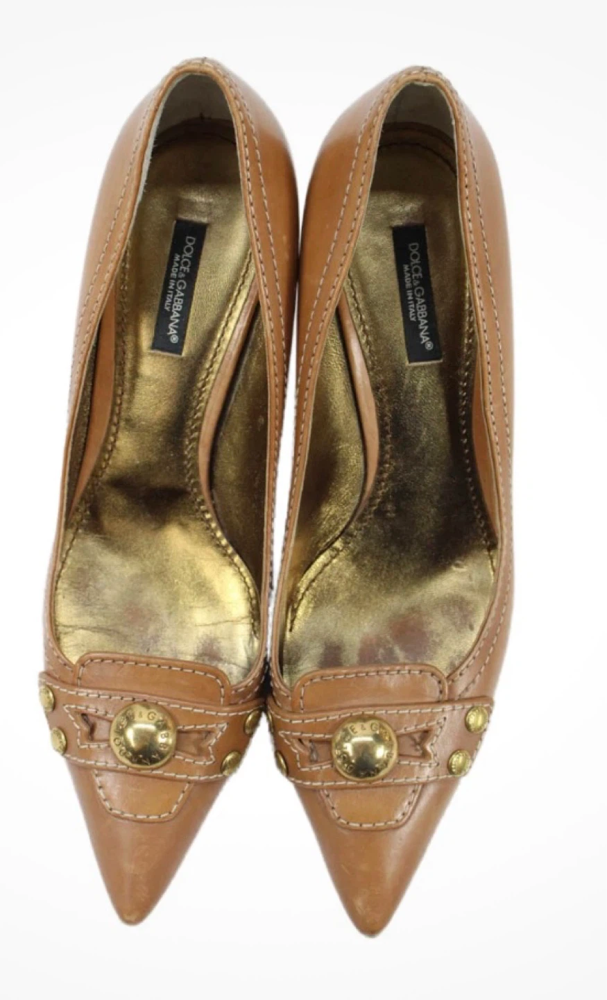 Dolce & Gabbana Brown Leather Kitten Heels - photo 2