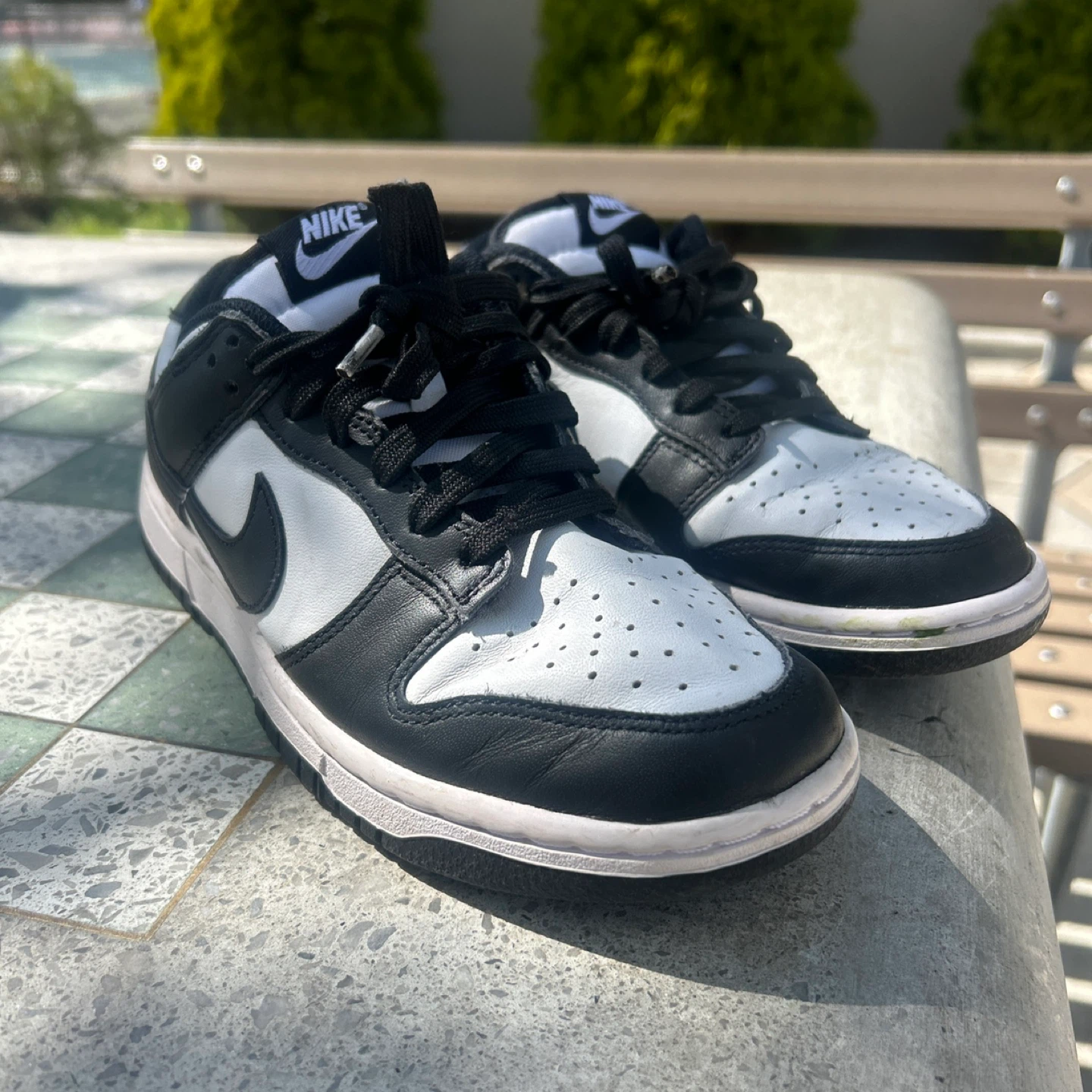Nike Dunk Low Black White Sneakers - Size 6.5