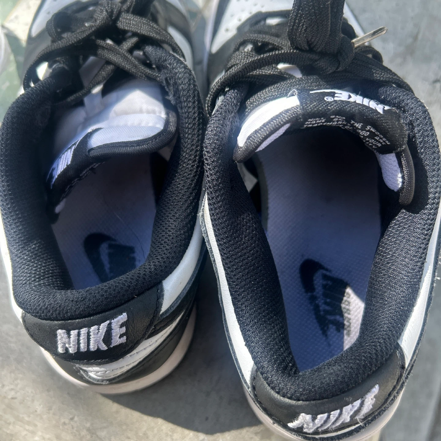 Nike Dunk Low Black White Sneakers - Size 6.5 - photo 3