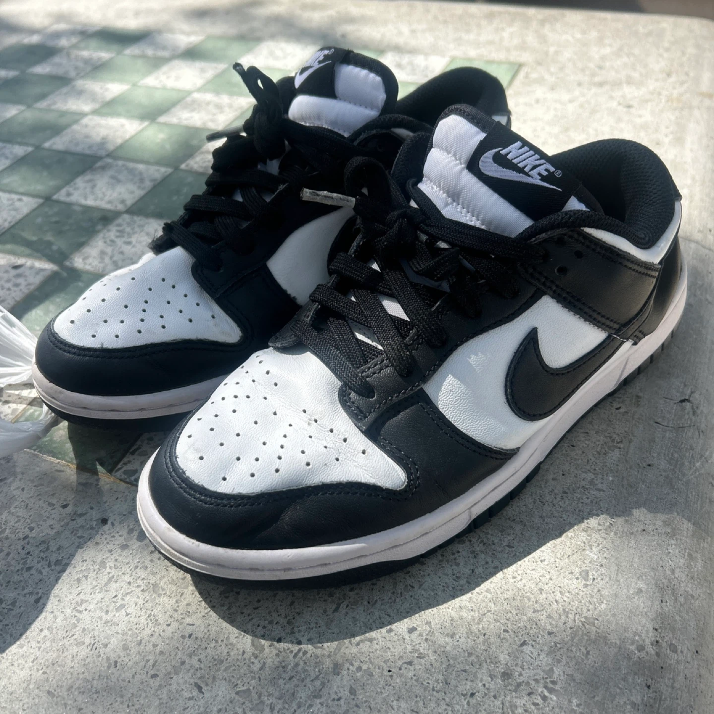 Nike Dunk Low Black White Sneakers - Size 6.5 - photo 2
