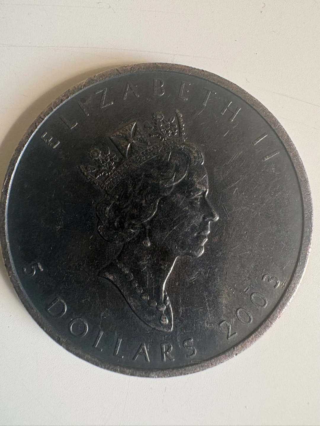 2003 Canadian 1 oz Fine Silver Maple Leaf Coin - photo 2