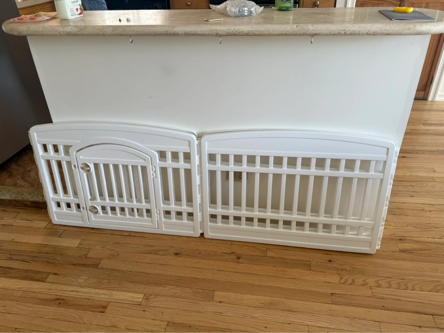 White Plastic Pet Playpen Gate with Door