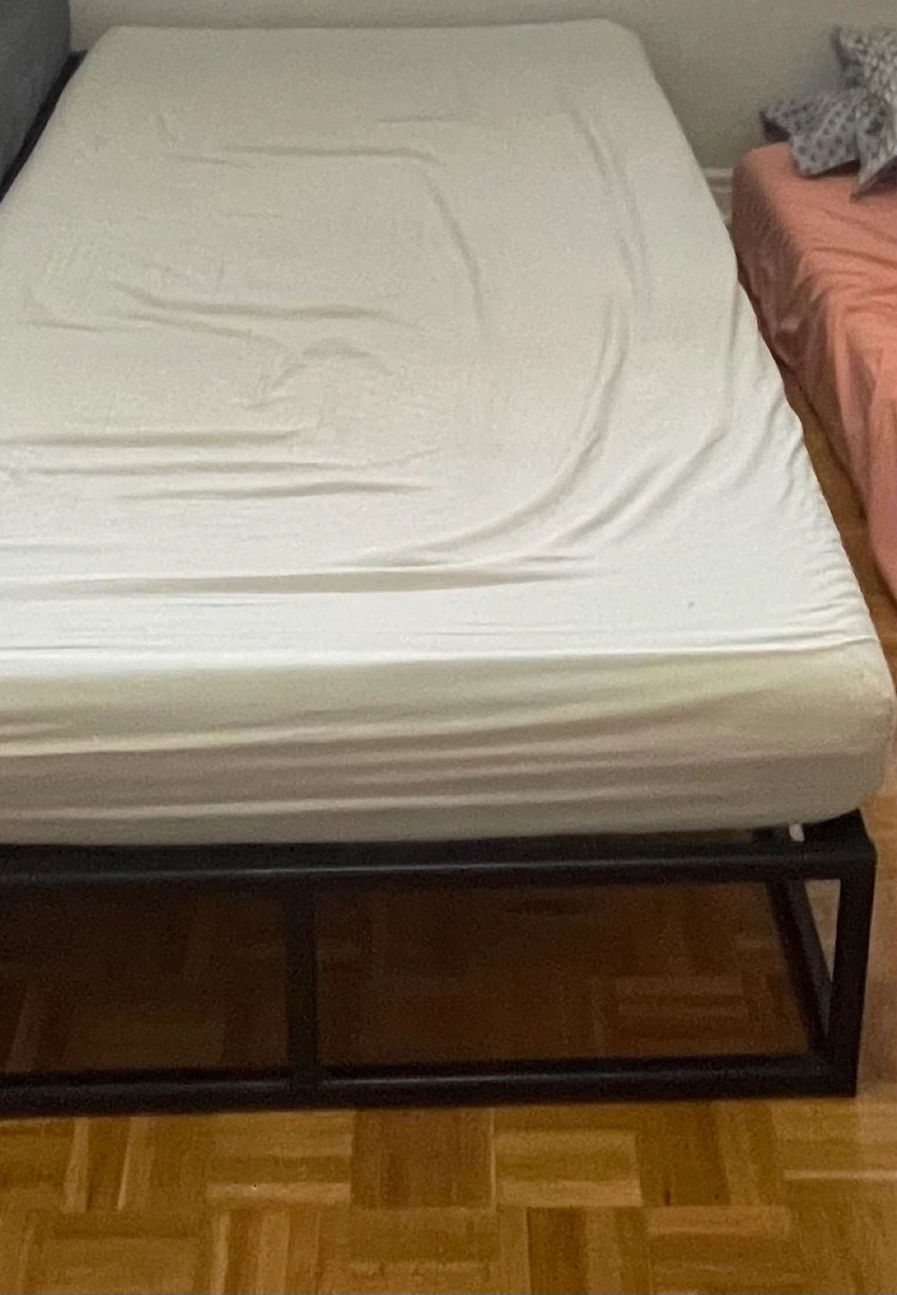 Black Metal Queen Bed Frame & Mattress