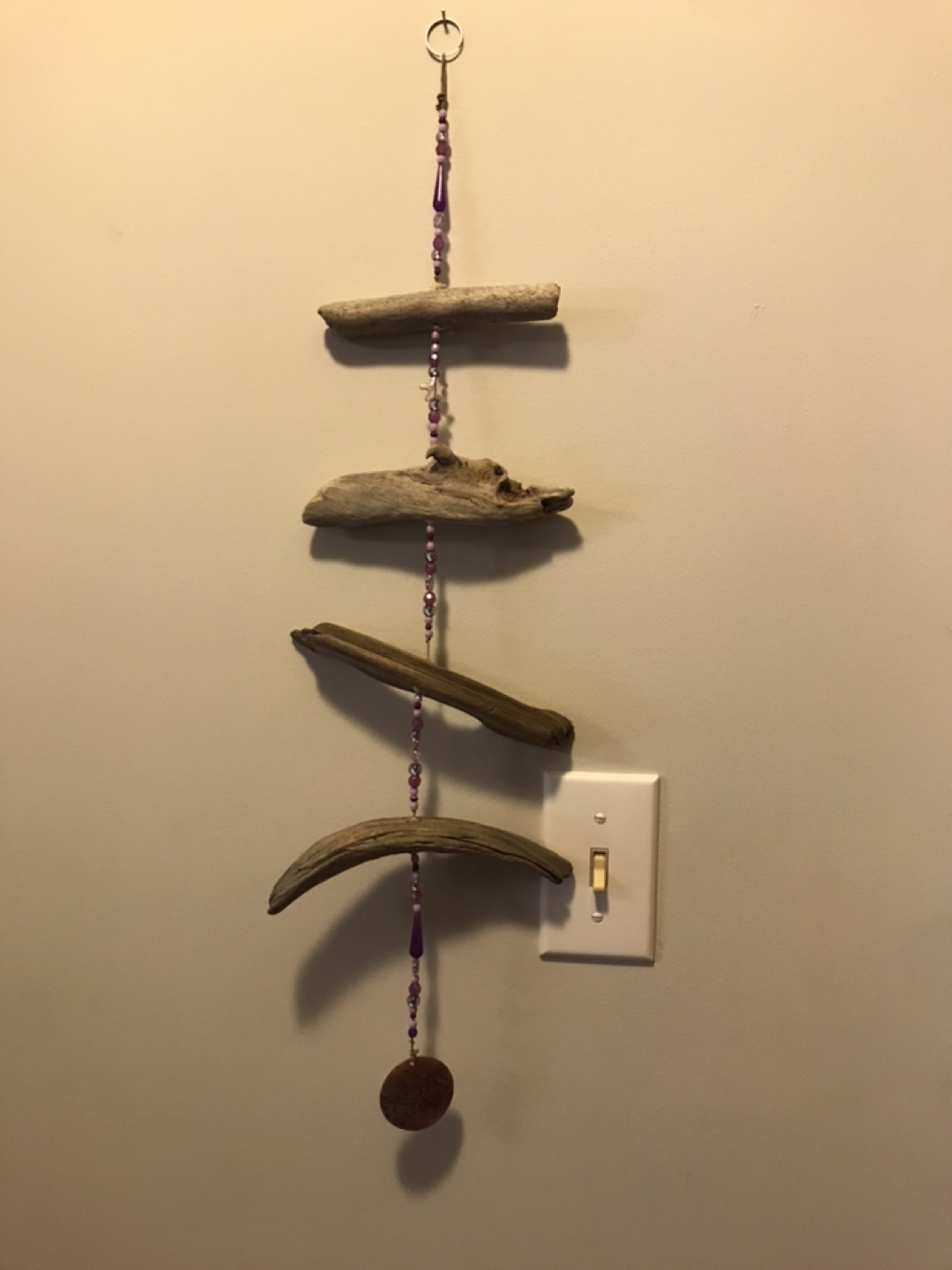 Driftwood and Beaded Mobile 26” long
