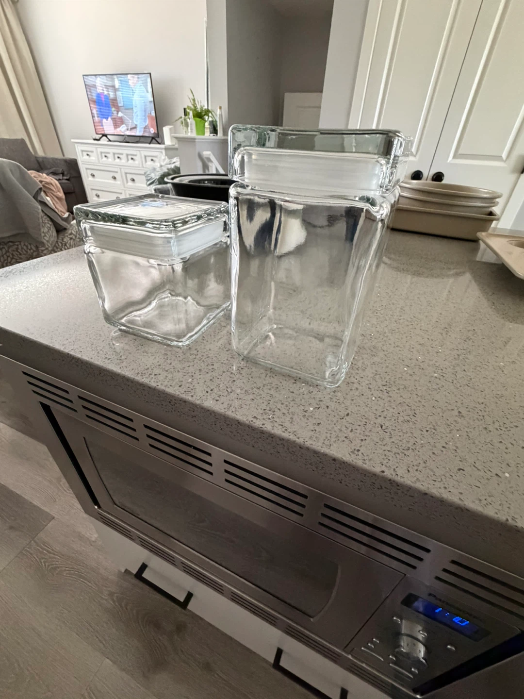 Glass Canisters with Lids (Set of 2)