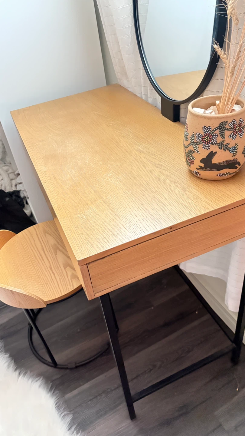 Vanity Desk with Stool and Mirror - photo 3