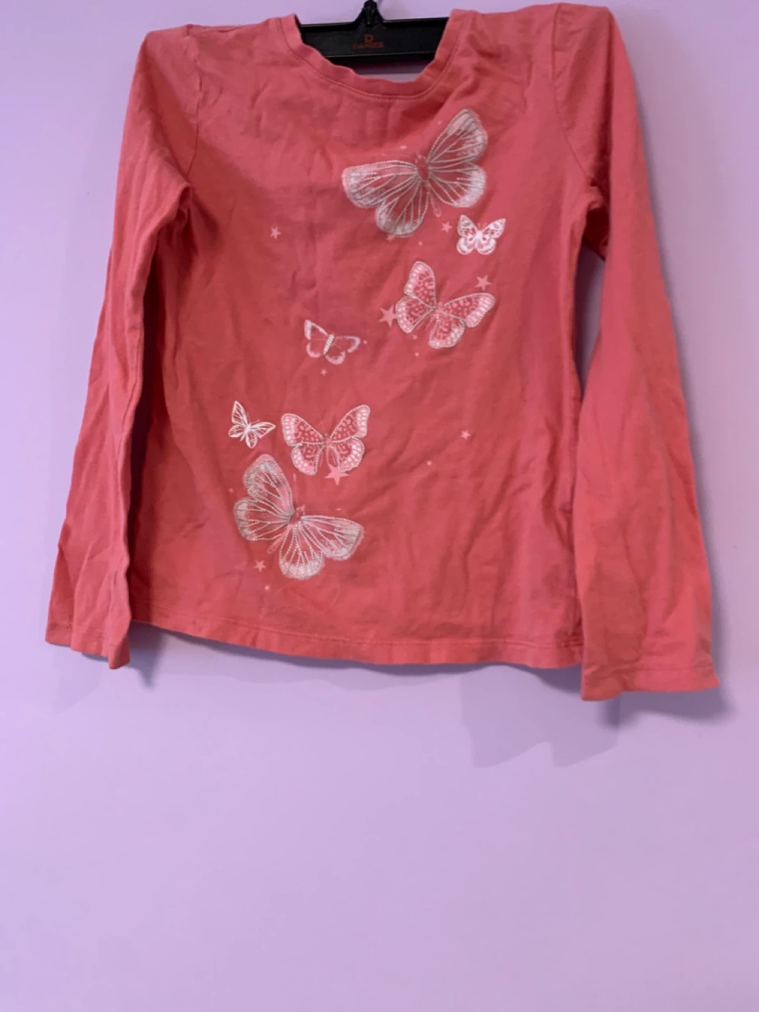 Girls Long Sleeve Butterfly Shirt
