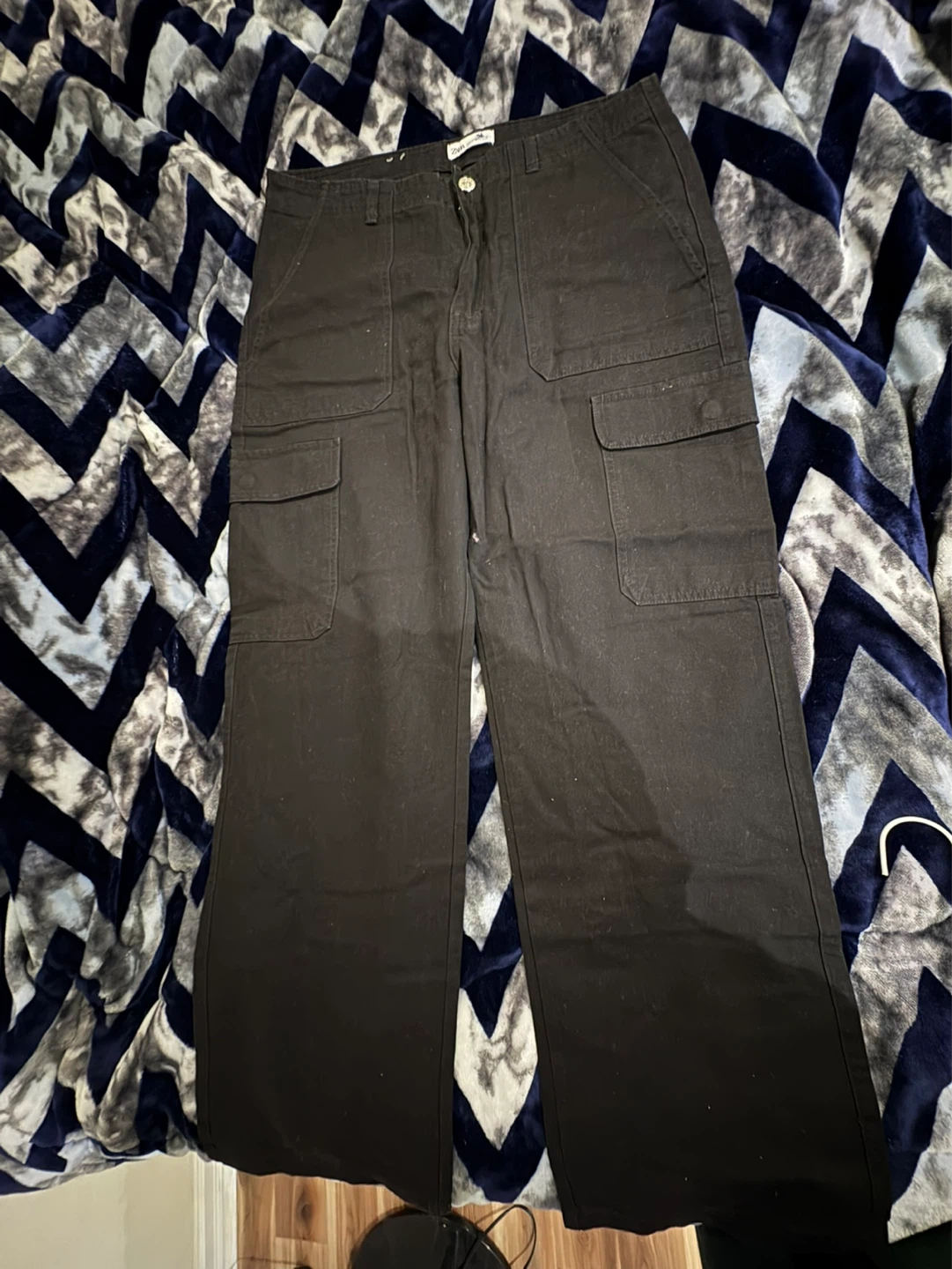 ZARA Black Cargo Pants Women's Size EUR 44 / US 12