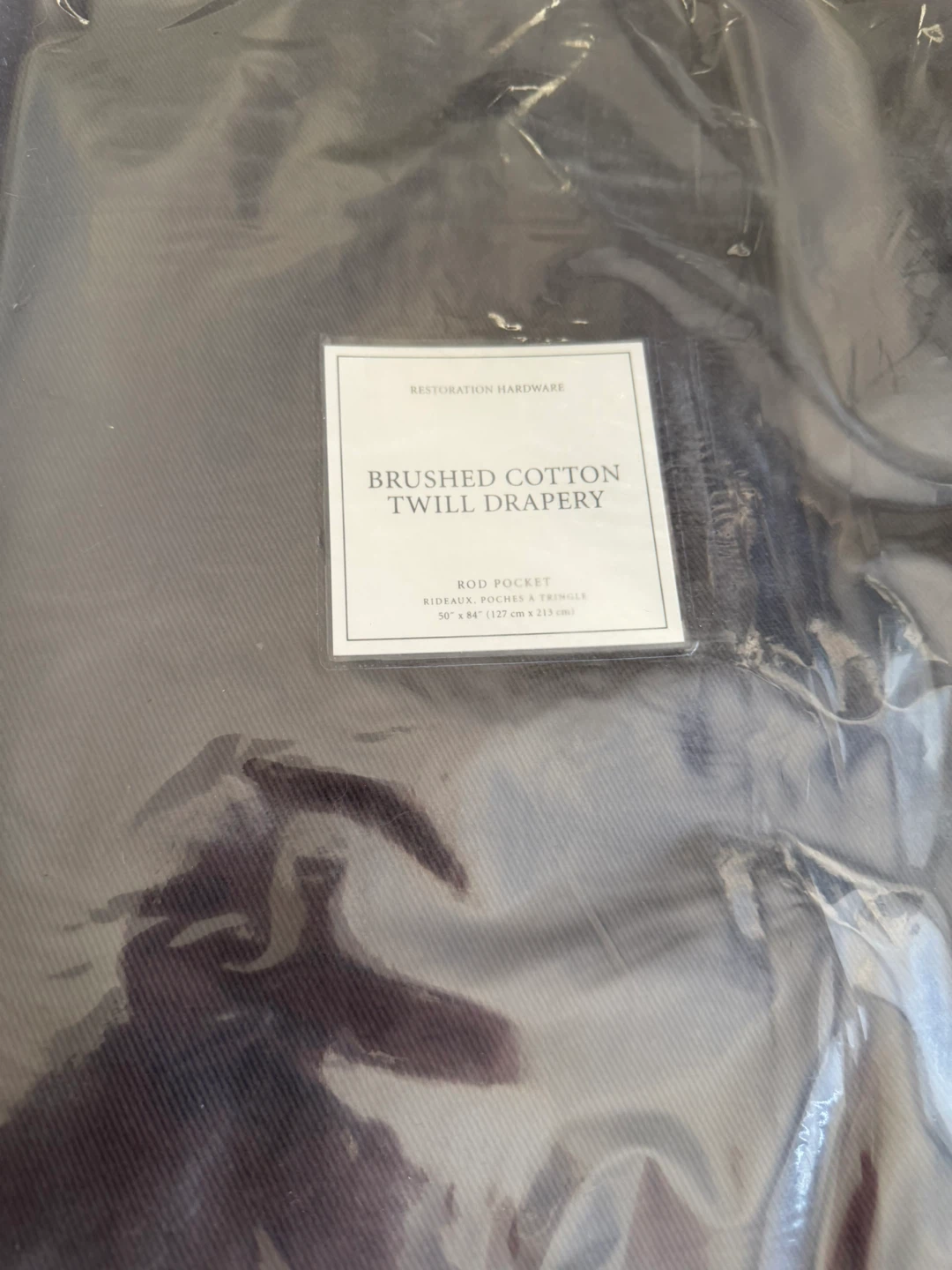 Restoration Hardware Brushed Cotton Twill Drapery - 50" x 84"
