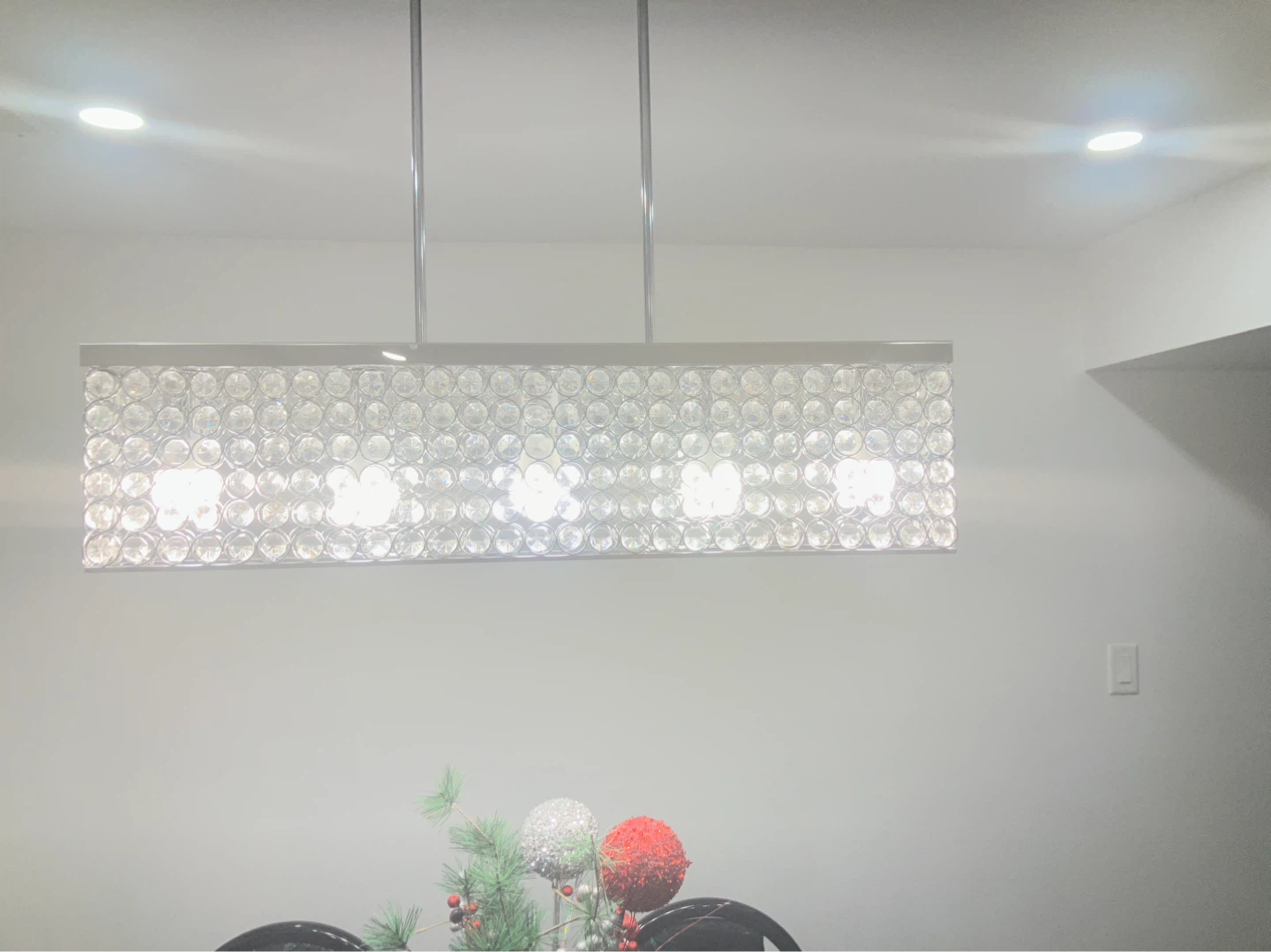 Rectangular Chandelier with Crystal Accents - photo 3