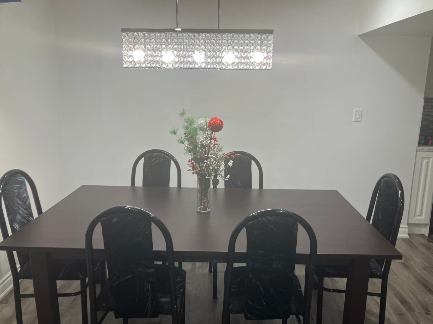 Rectangular Chandelier with Crystal Accents - photo 2