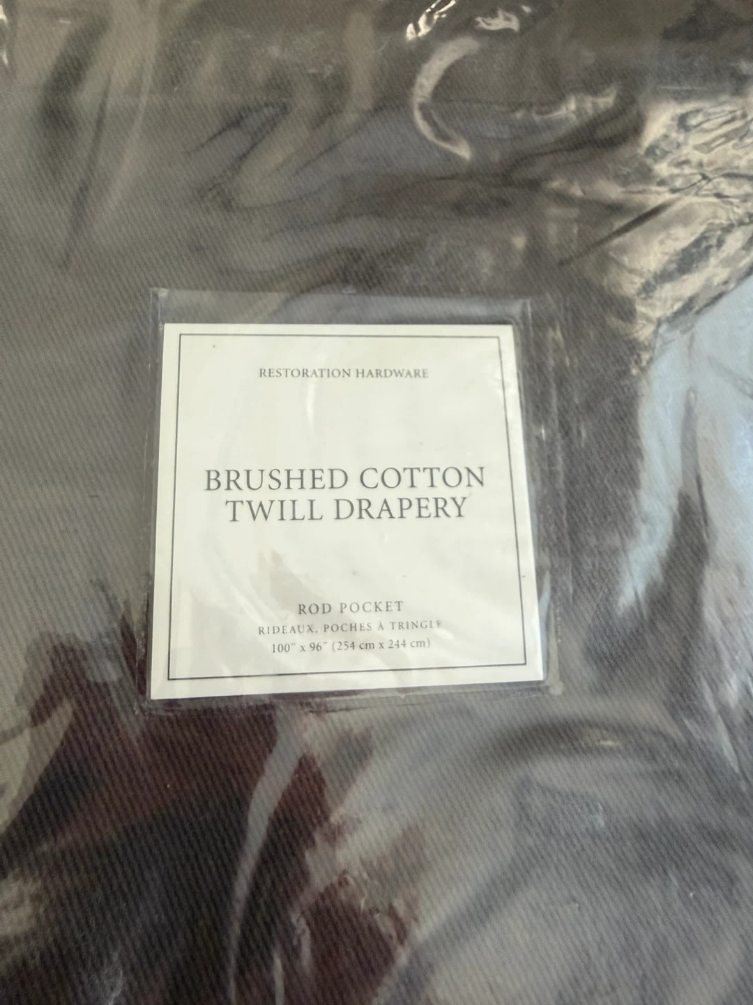 Restoration Hardware Brushed Cotton Twill Drapery - 100" x 96"