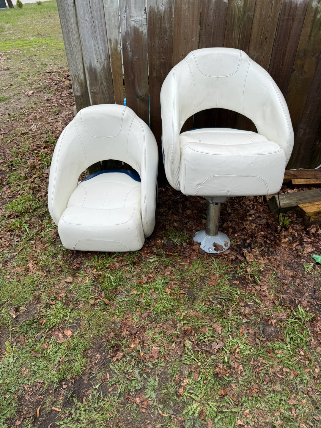 White and Blue Boat Seats