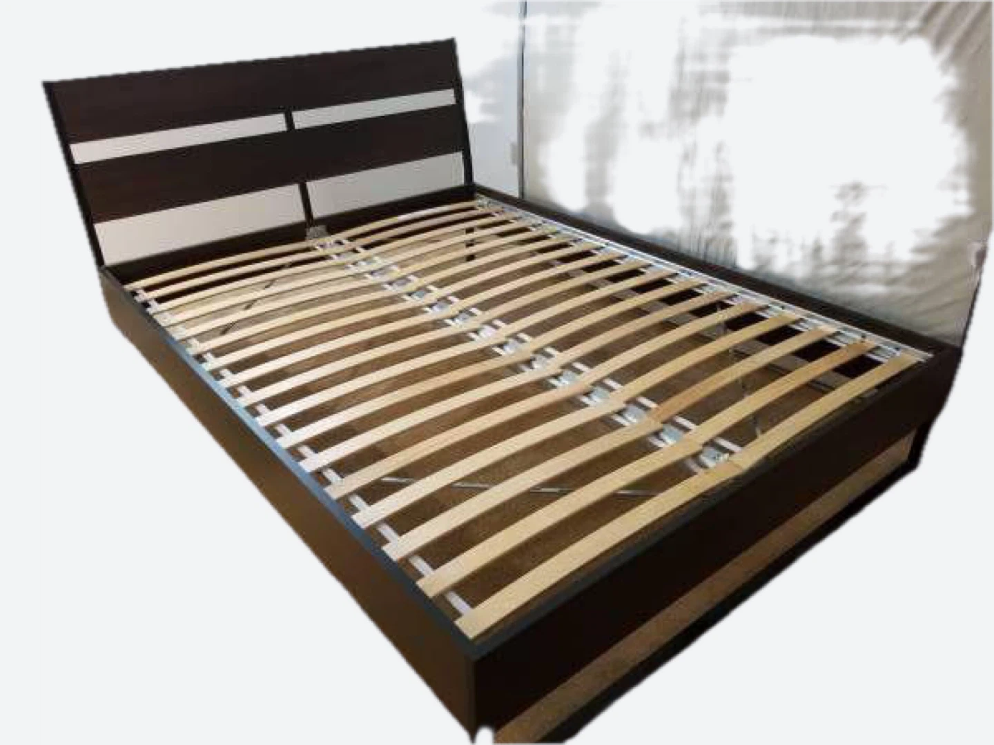 Dark Brown Bed Frame with Slatted Base
