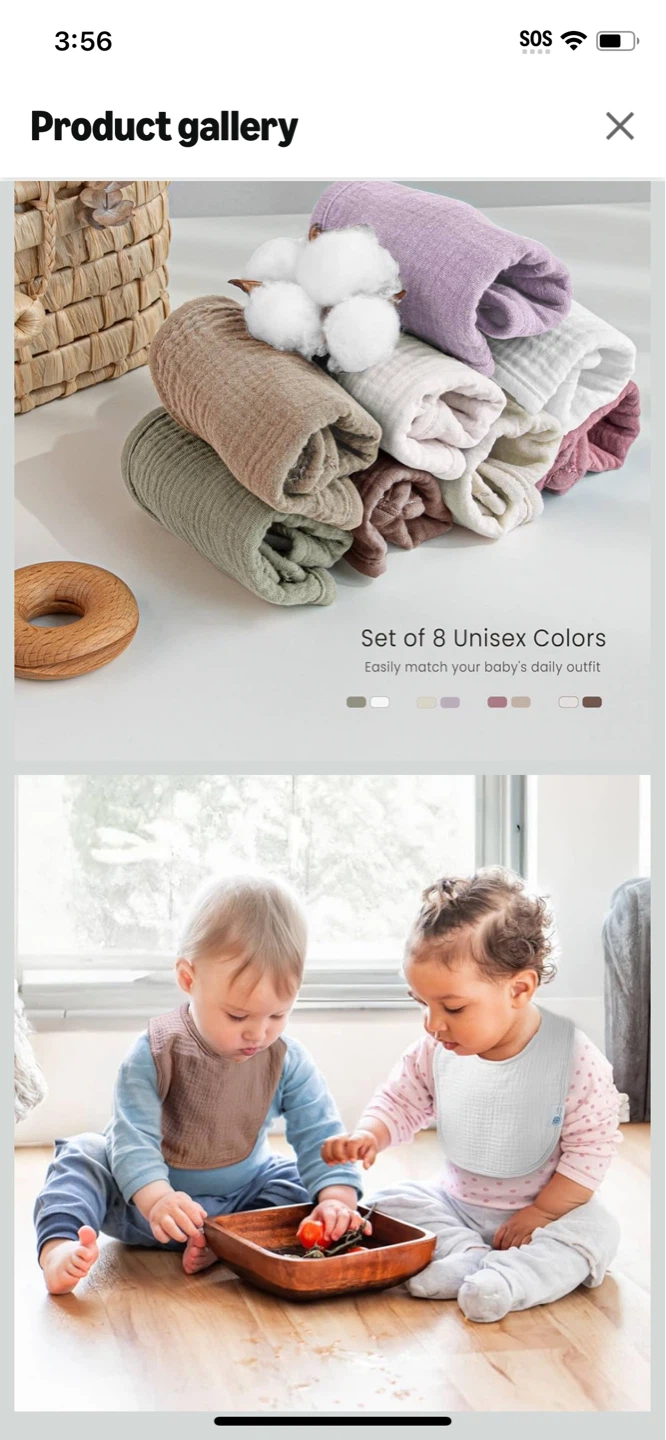 New-LuluMoon Muslin Baby Bibs - Set of 8 - photo 2