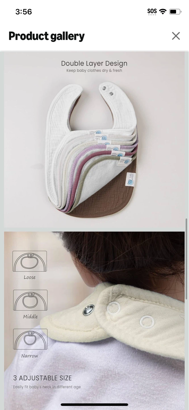 New-LuluMoon Muslin Baby Bibs - Set of 8 - photo 3
