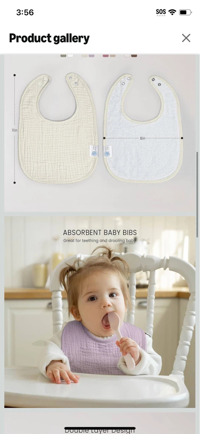 New-LuluMoon Muslin Baby Bibs - Set of 8 - photo 4