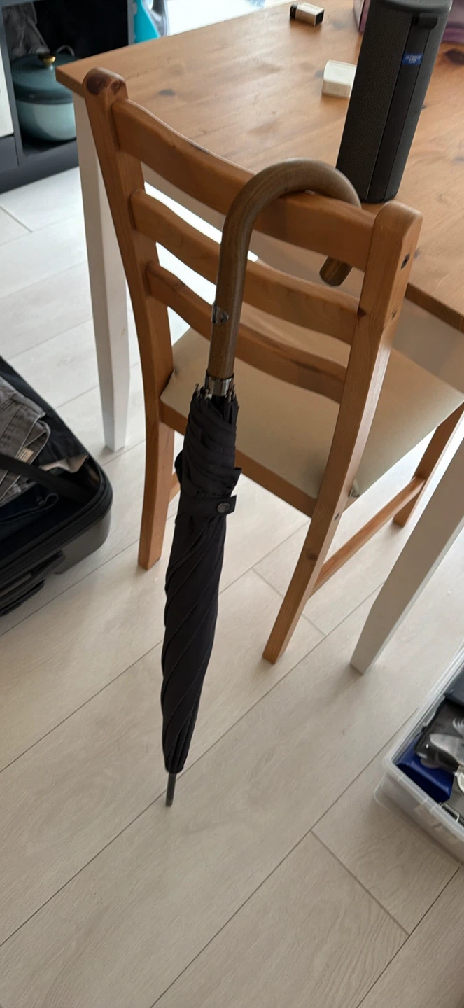 Fulton Black Umbrella with Curved Handle
