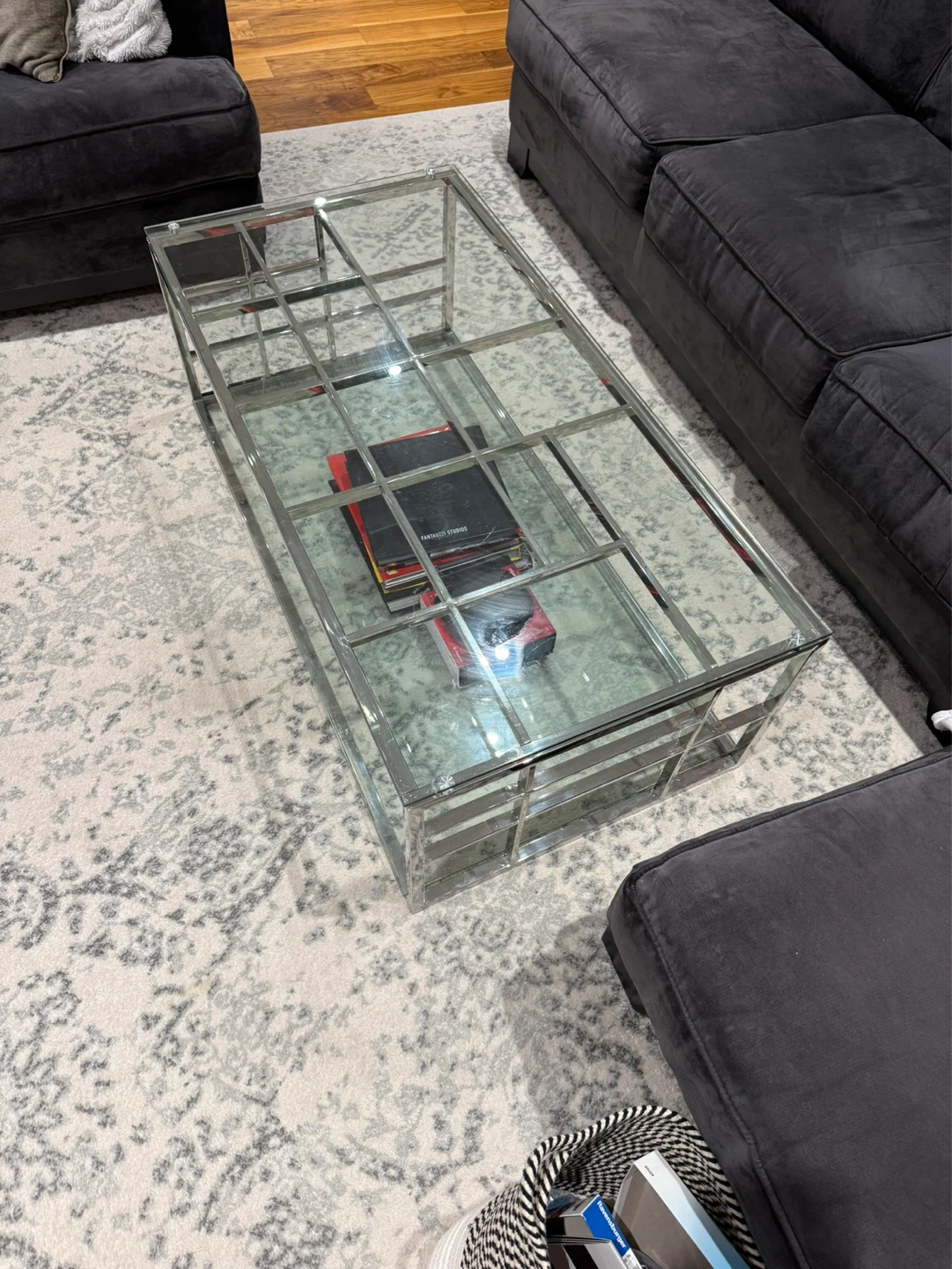 Glass and Chrome Coffee Table